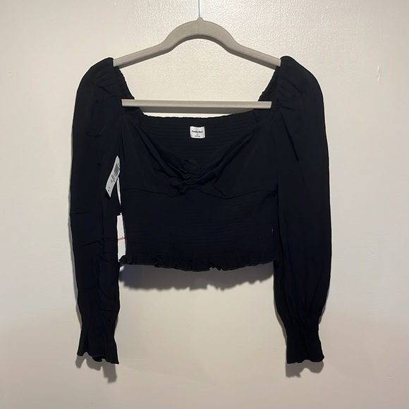 NWT Black Aritzia Wilfred Babaton Sunday Best Sinatra Longsleeve Blouse size s - Picture 5 of 9